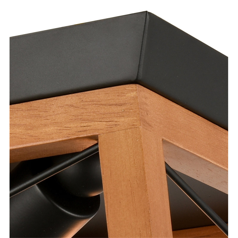 Aljean Solid Wood Flush Mount
