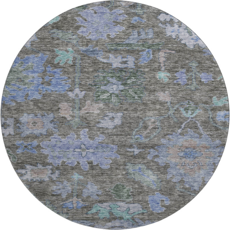 Premium Machine Washable Konopka AMF1108 Global Rug, Round 8'