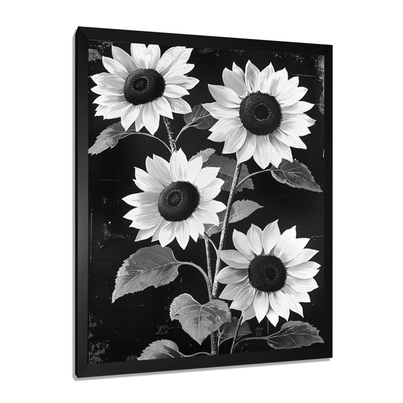 Dittrich - impressions murales florales, Noir, H 20 po x l 12 po, Reproduction encadrée d'une seule photo