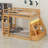 Bunk Bed Including APP-Controlled 7-Color LED Lights, USB Ports, Storage Shelves and 2 Drawers-1973853932