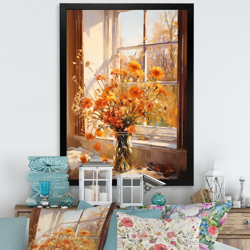 Meadow Windows View 1 - Meadow, art mural, H 32 po x l 24 po x P 1 po, Cadre simple noir