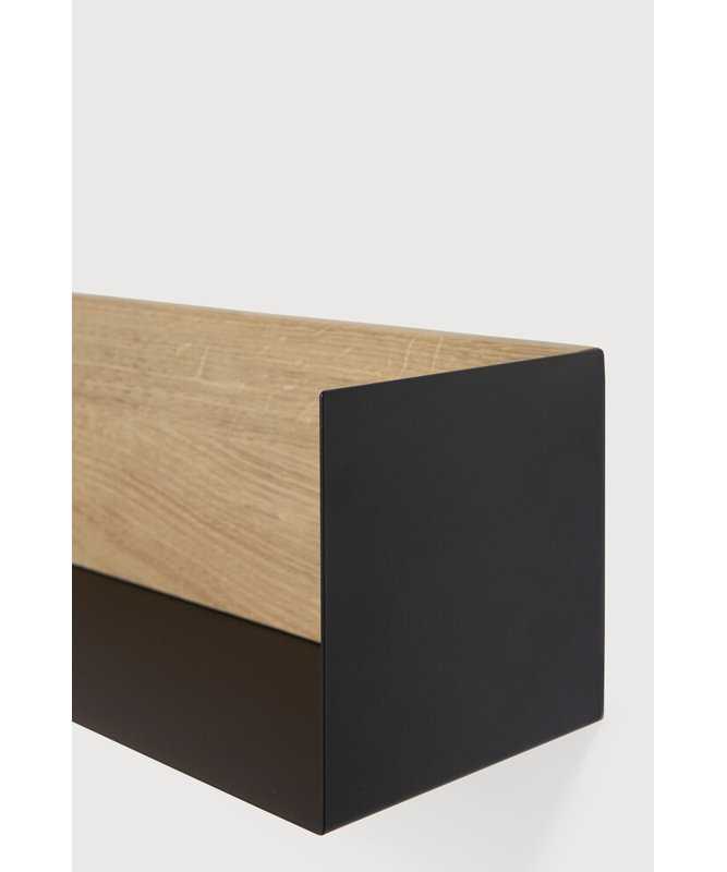 U Oak Solid Wood Accent Shelf, 5.9" H x 27.6" W x 5.9" D, White