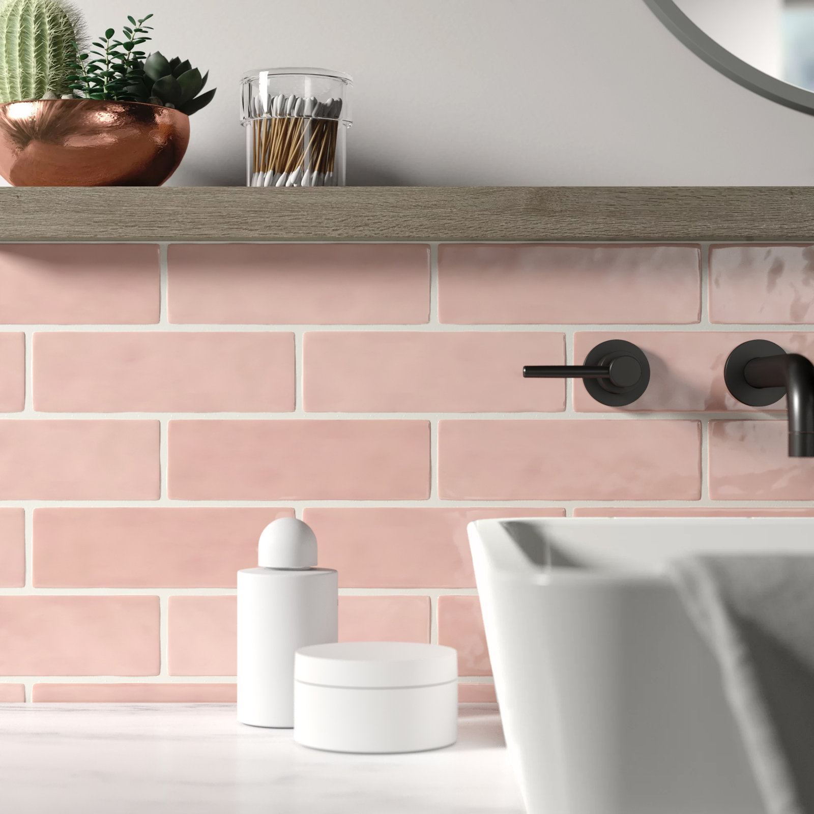 Cloe 2.5" x 8" Ceramic Tile, Pink
