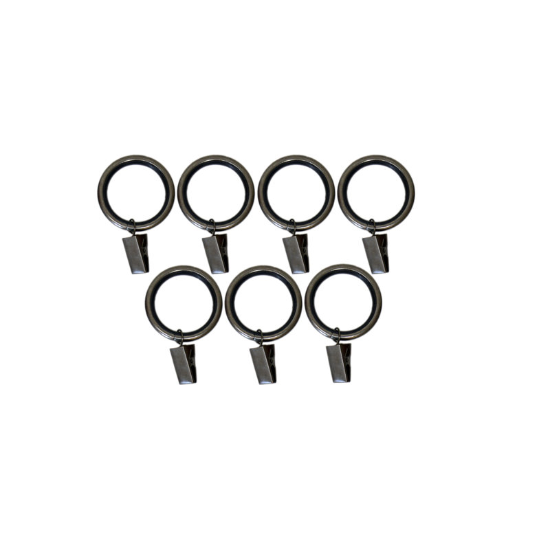 Anneaux à rideaux Allendale, H 1,5 po, Nickel brossé / peint