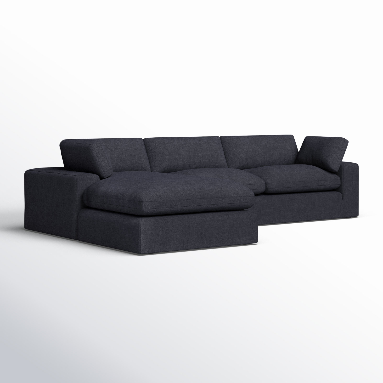 Asher Linen Sofa and Chaise, Peyton Pepper Linen, Left Hand Facing