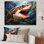 «Blue Shark Predators Glare Geometric II», reproduction d'art sur toile