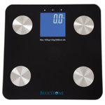 Bluestone Digital Scale for Body Weight - Cordless Battery-Operated Bathroom Accessory with Large LCD Display to Track Health and Fitness