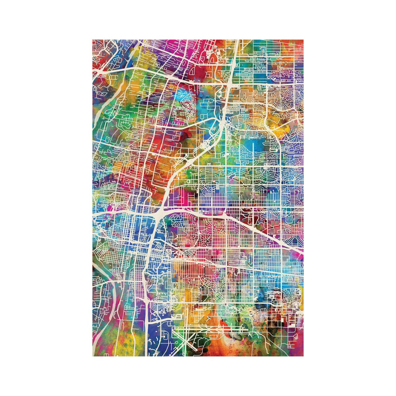 Albuquerque New Mexico City Street Map I by Michael Tompsett - Wrapped Canvas Gallery-Wrapped Canvas Giclée