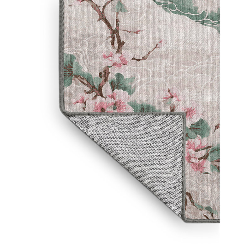 Machine Washable Gray Area Rug, Square 7'
