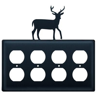 Deer 4-Gang Duplex Outlet Wall Plate