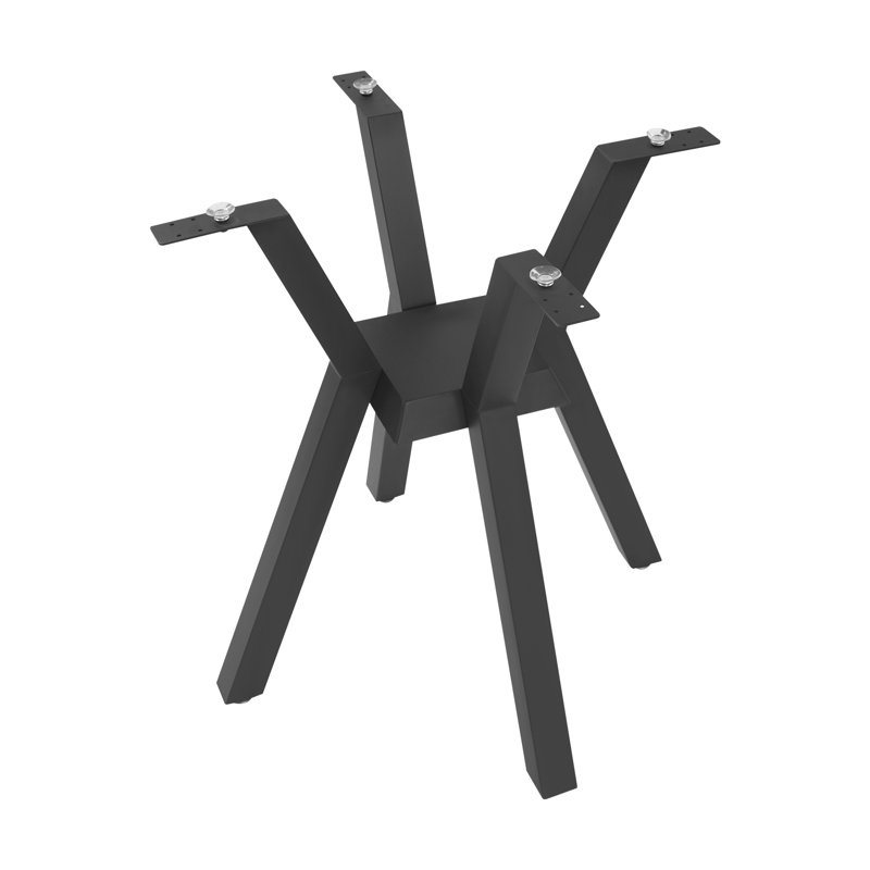 Base de table moderne en métal de 28 pouces pour les cuisines et les salons, Noir, noir, noir, noir