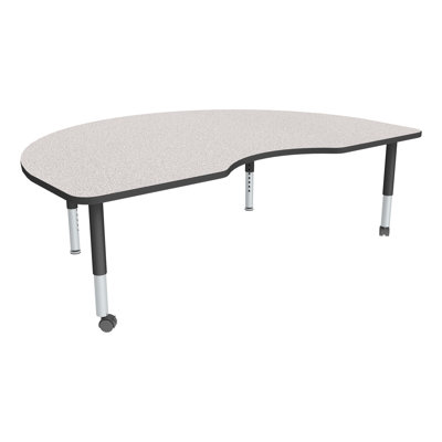 Adjustable Height Kidney Preschool Classroom Activity Table with Casters