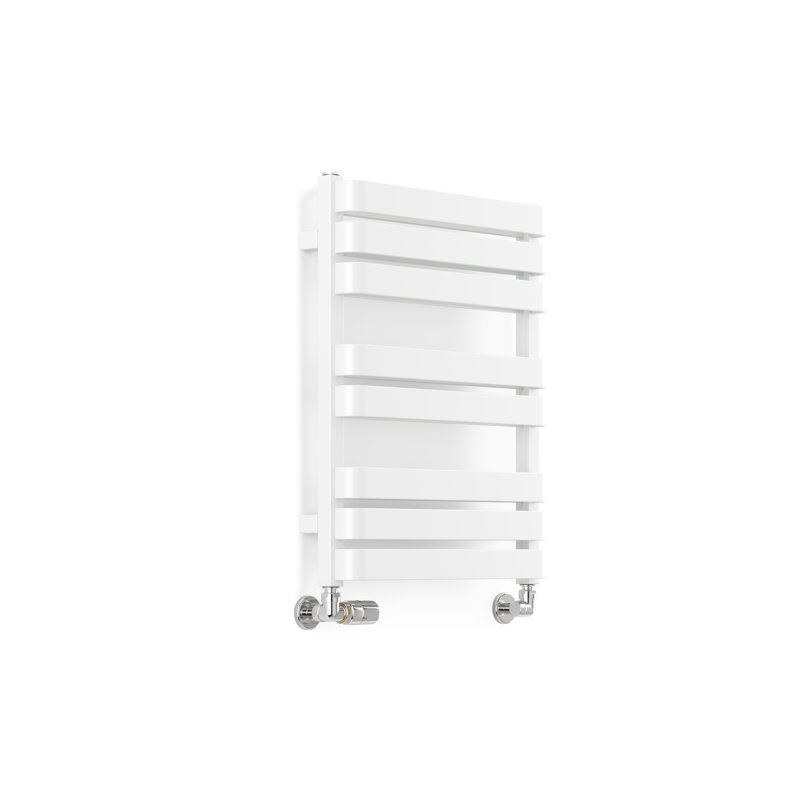 Warp T Bold Heated Towel Rail, White, 65.5cm H  x 50cm W x 11.2cm D
