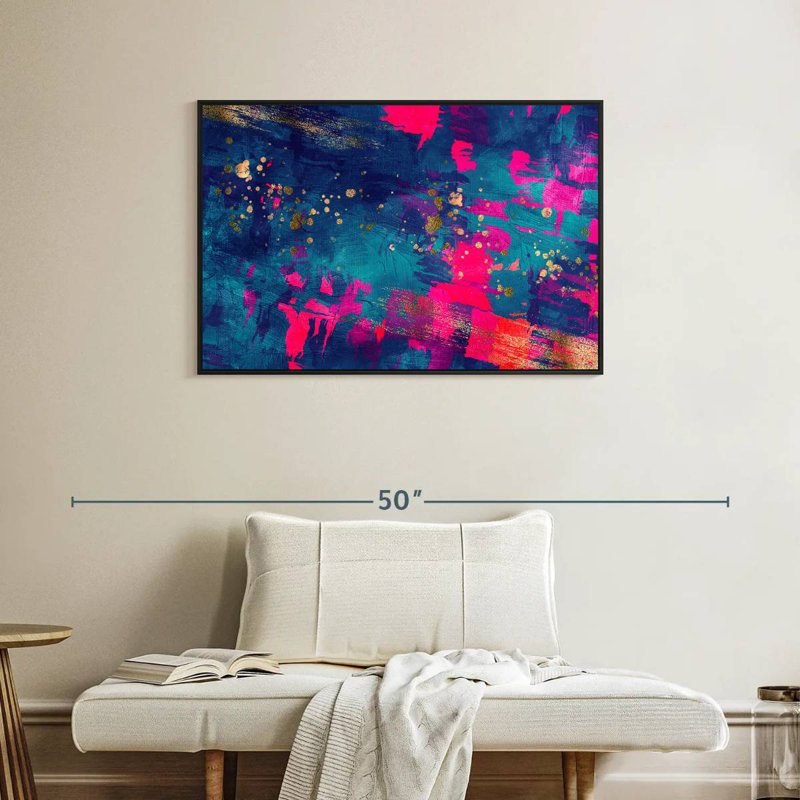 Avery Blue Magenta Abstract, 25" H x 37" W