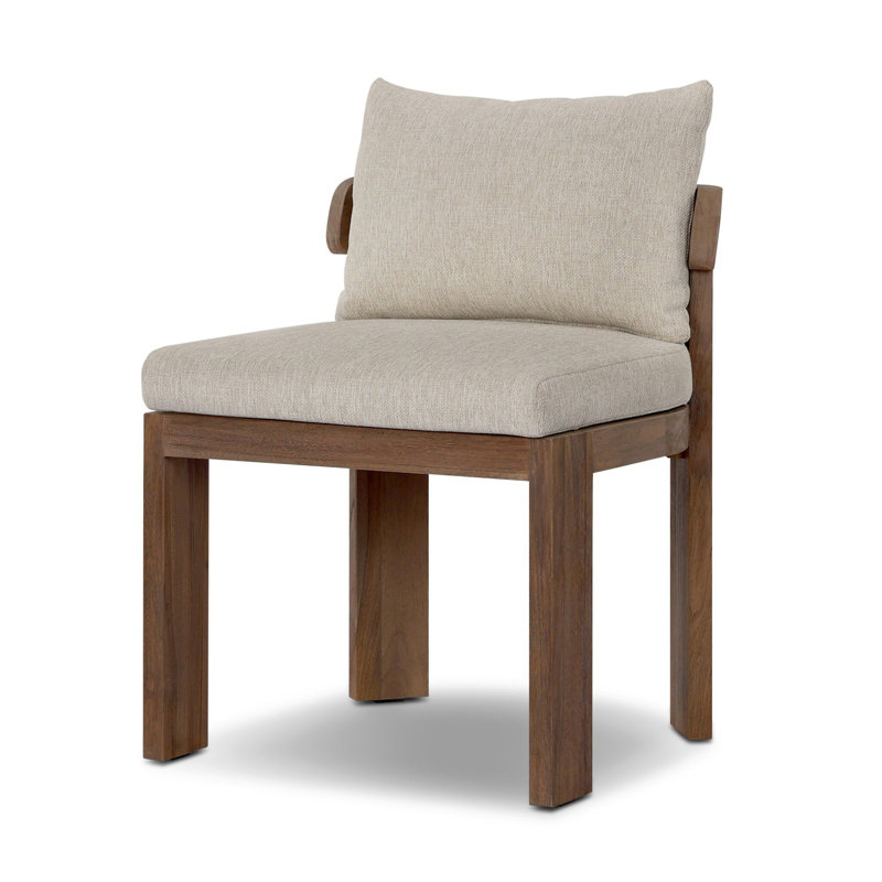 Jackson Outdoor Teak Dining Side Chair, Ellor Beige
