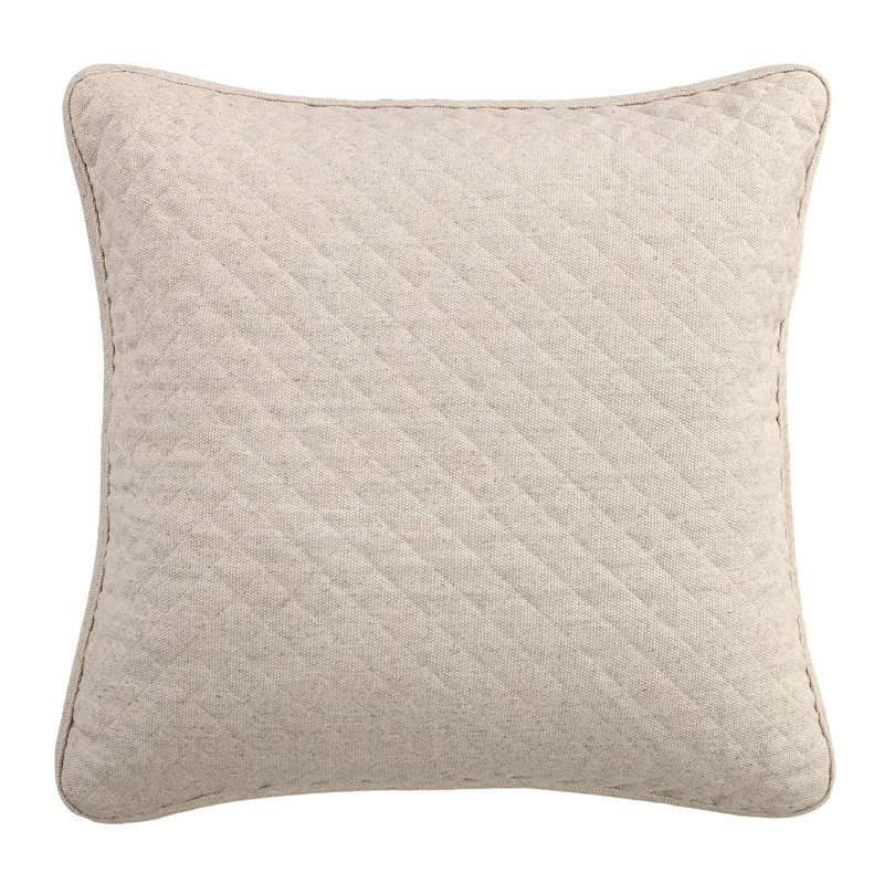 Farah Oatmeal Linen Blend Diamond Stitch Pattern Update Classic Style Euro Sham, 27x27 inch