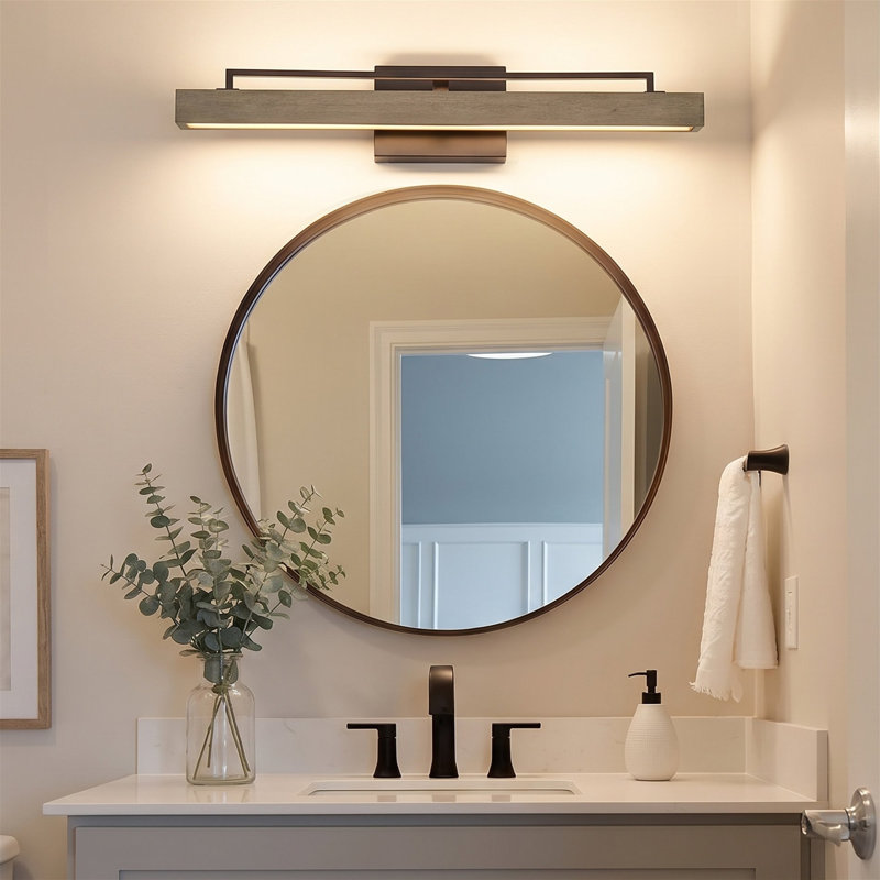 Éclairage pour meuble-lavabo à DEL noir / bouleau fumé Manvydas