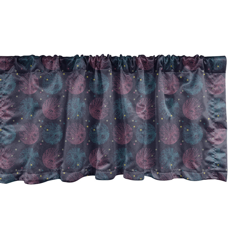 Ambesonne Abstract Valance Pack of 2 Celestial Circles  Eggplant Slate Blue