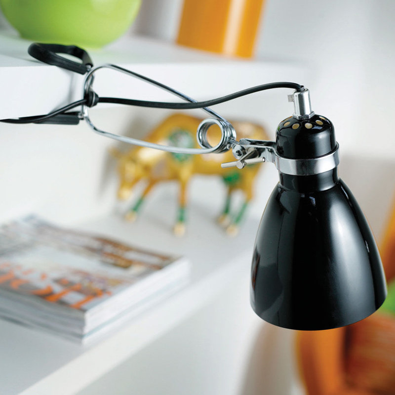 Cyclone Metal Clip On Lamp, Black
