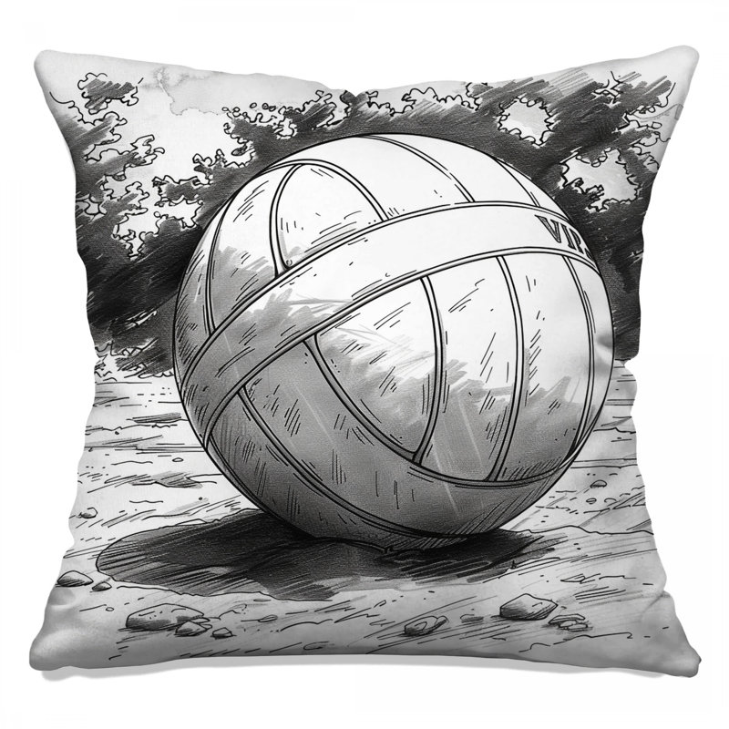 Coussin Volleyball, 18 po x 18 po