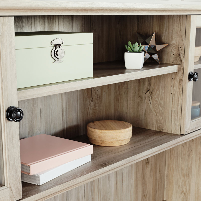 Finition brune pour l'organisation de bureau, 4 tablettes réglables horizontales, dossier fermé, structure en bois d'ingénierie, peut contenir 24 bobines de fil, 16 po x 13 7/8 po, instructions d'assemblage faciles à suivre