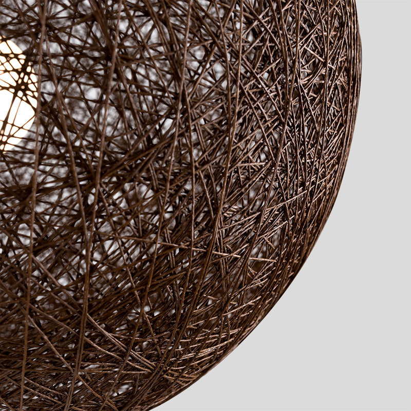 Bjorn 53cm Wicker Sphere Pendant Shade, BC/B22, Coffee