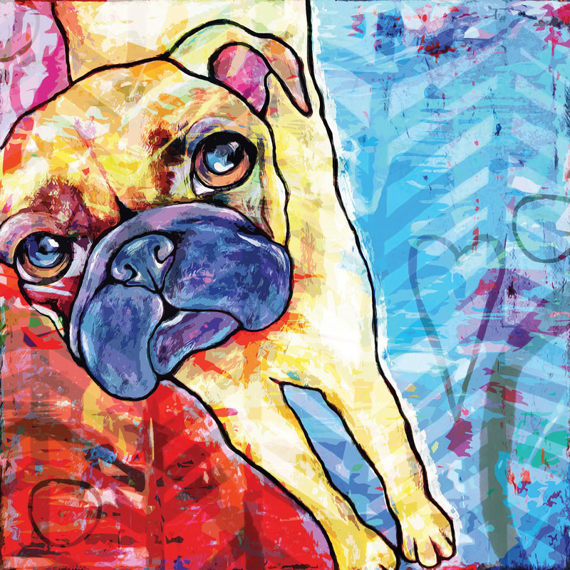 « carlin pop art » par stéphanie gerace, reproduction d’art sur toile tendue, H 48 po x l 48 po