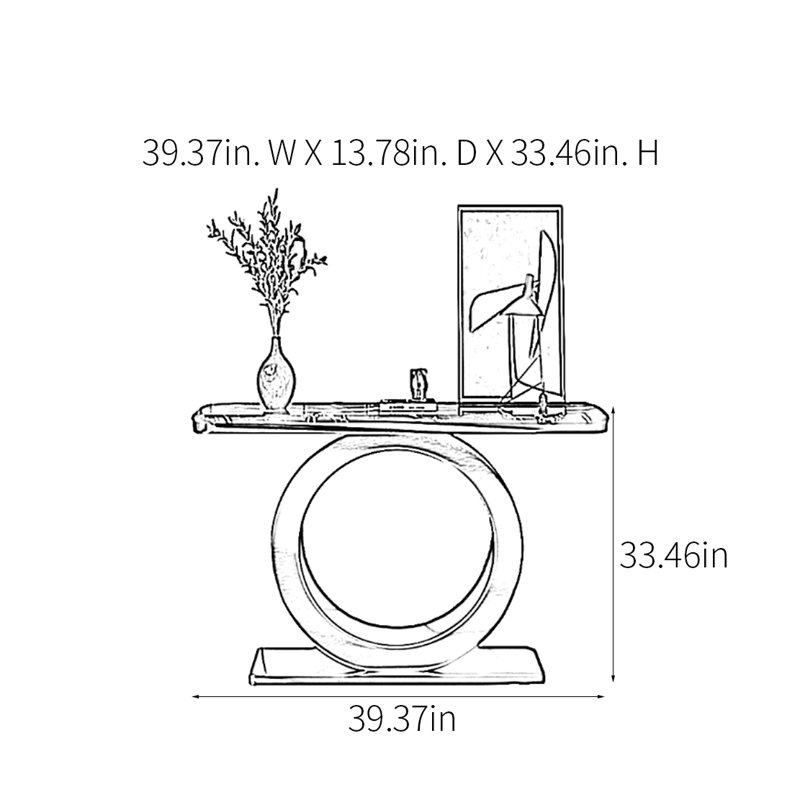 Console Modern Luxury Art, H 33,46 po x l 39,37 po x P 13,78 po