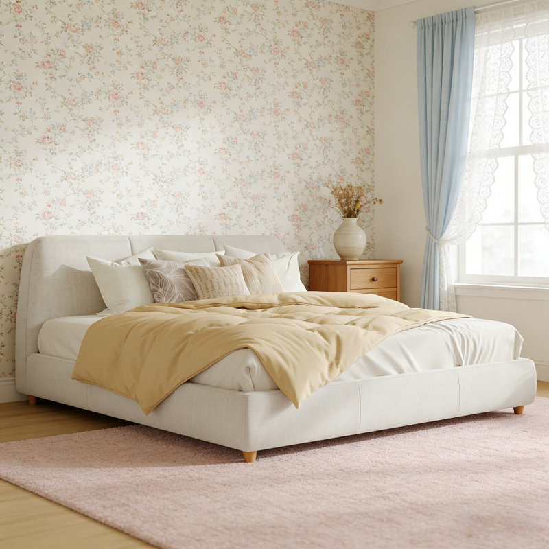 Lit plateforme tapissier Arden, Grand