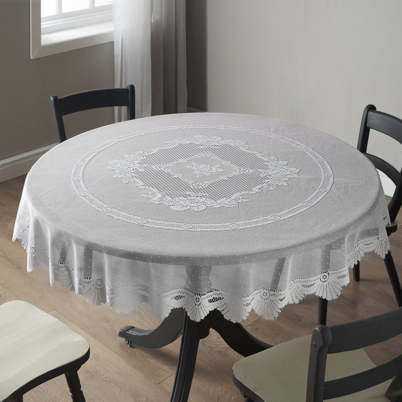 Mizpah Tablecloth, White, 182cm W x 182cm L