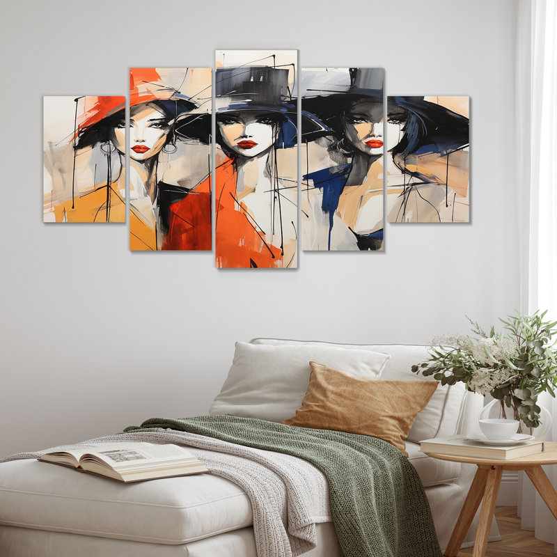 Croquis rétro de portrait de femme avec chapeau II