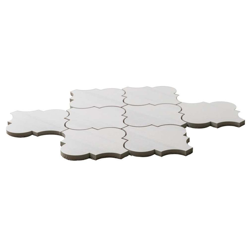 Stately Arabesque 11" x 12" Porcelain Marble Look Wall & Floor Tile, Dolomite Ivory