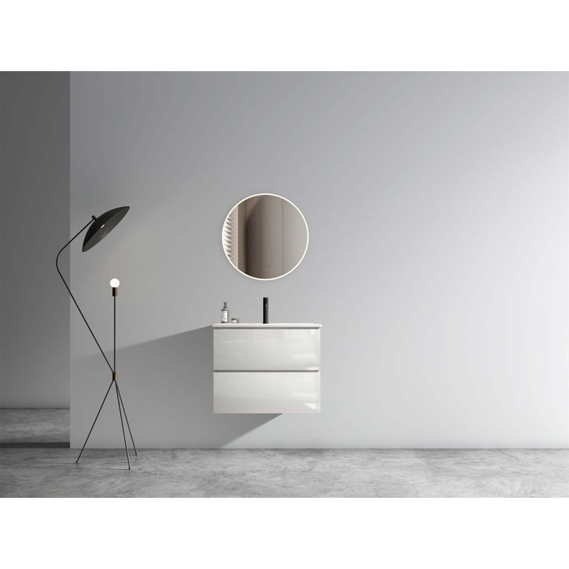 Meuble-lavabo mural 24 po avec lavabo, Blanc
