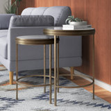 Westwood Mirrored Glass Top End Table Set