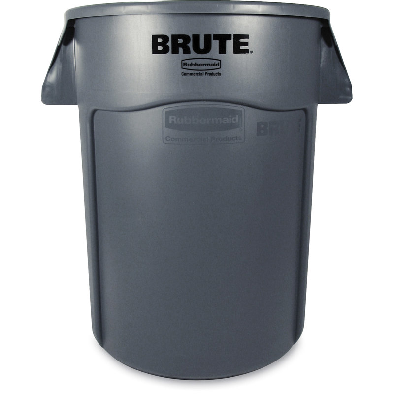 Poubelle à rebord ronde de 44 gallons Rubbermaid, Gris