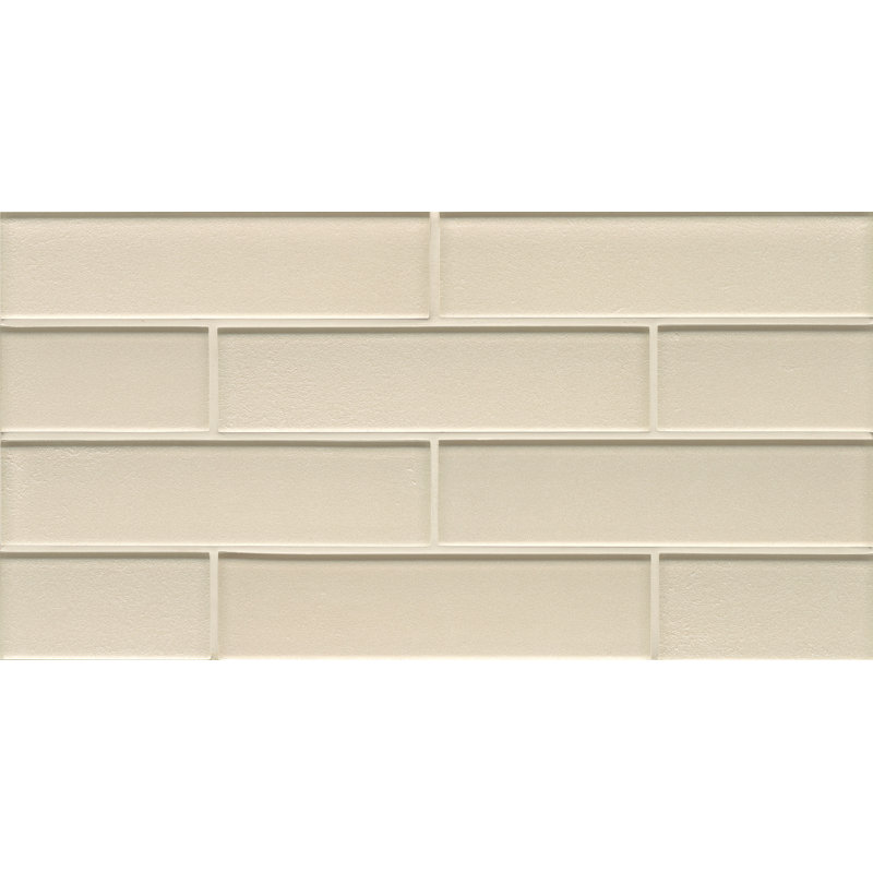 Manhattan 2" x 8" Glass Mosaic Tile, Pearl