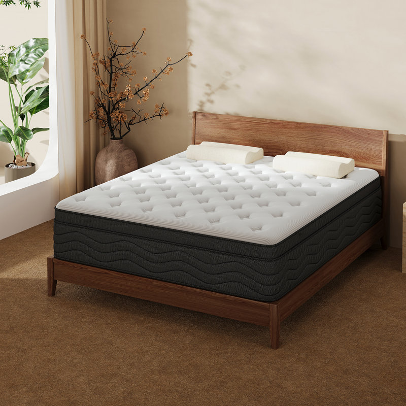 Luxury Medium Hybrid Innerspring Mattress In A Box, Individual Pocket Springs &  High-Density Foam For Motion Isolation & Deep Sleep