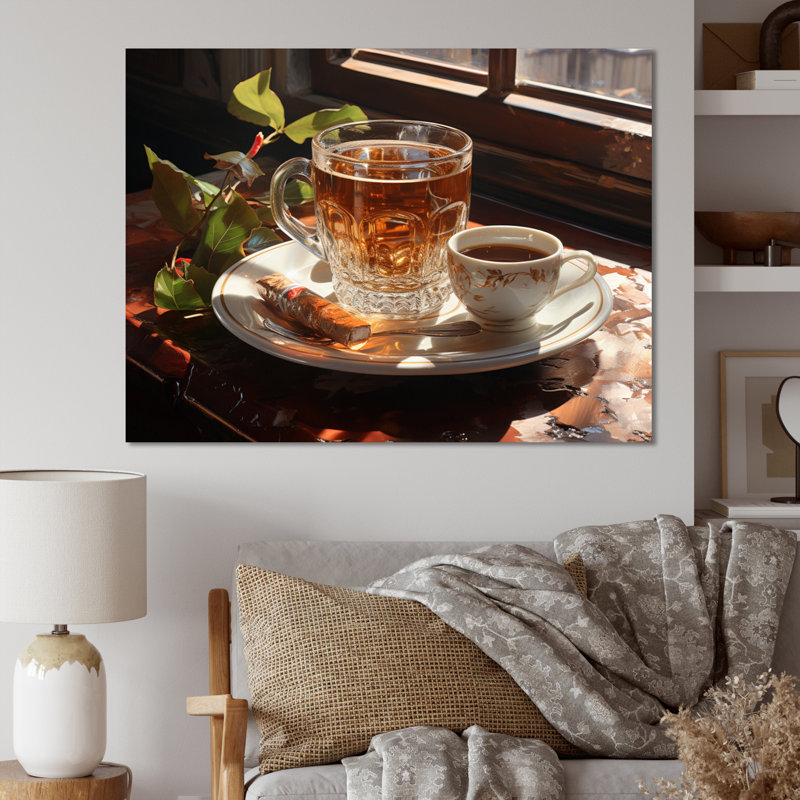 Cuban Coffee Brown I - Food & Beverage Canvas Wall Art, H 16 po x l 32 po x P 1 po, Toile tendue