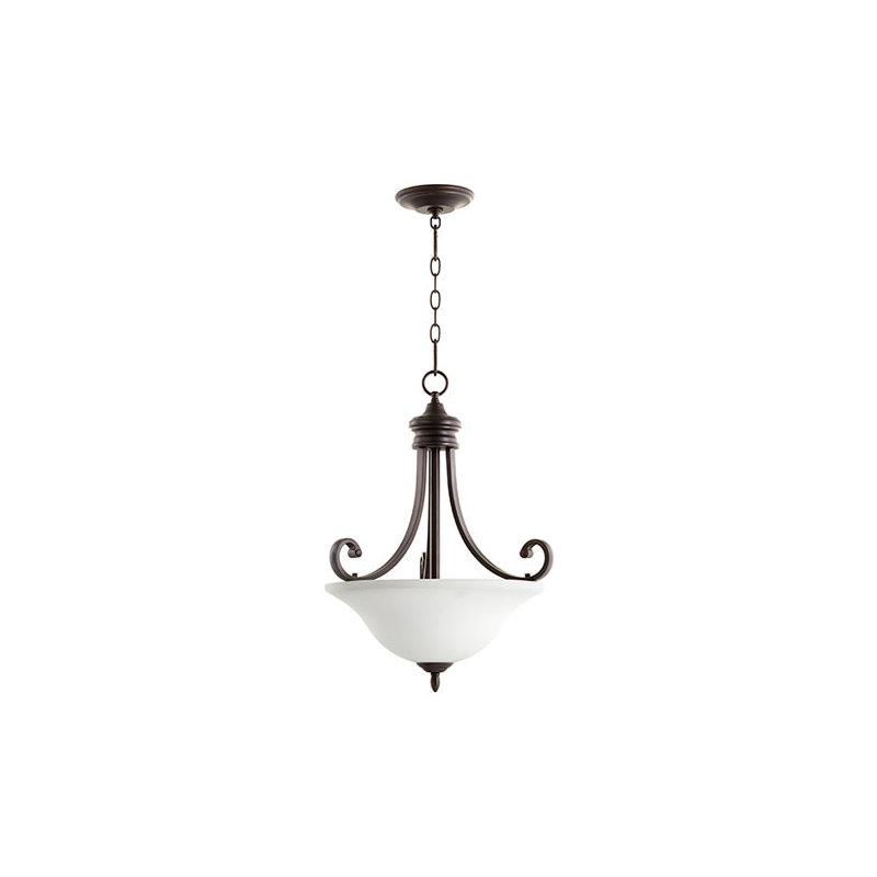 Luminaire suspendu unique à 3 lumières Cambron, Bronze huilé