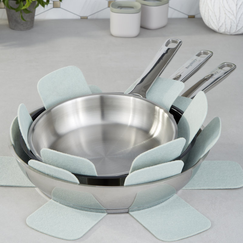BergHOFF DiNA Helix 18/10 Stainless Steel 3pc Frying Pan Set, Recycled