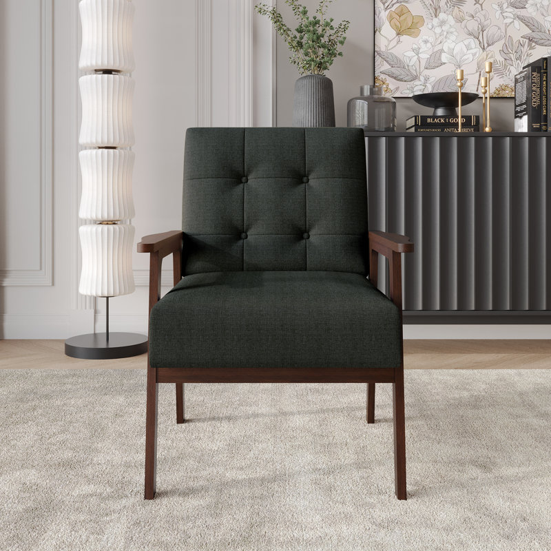 Chaise d'appoint en lin gris anthracite, Gris anthracite