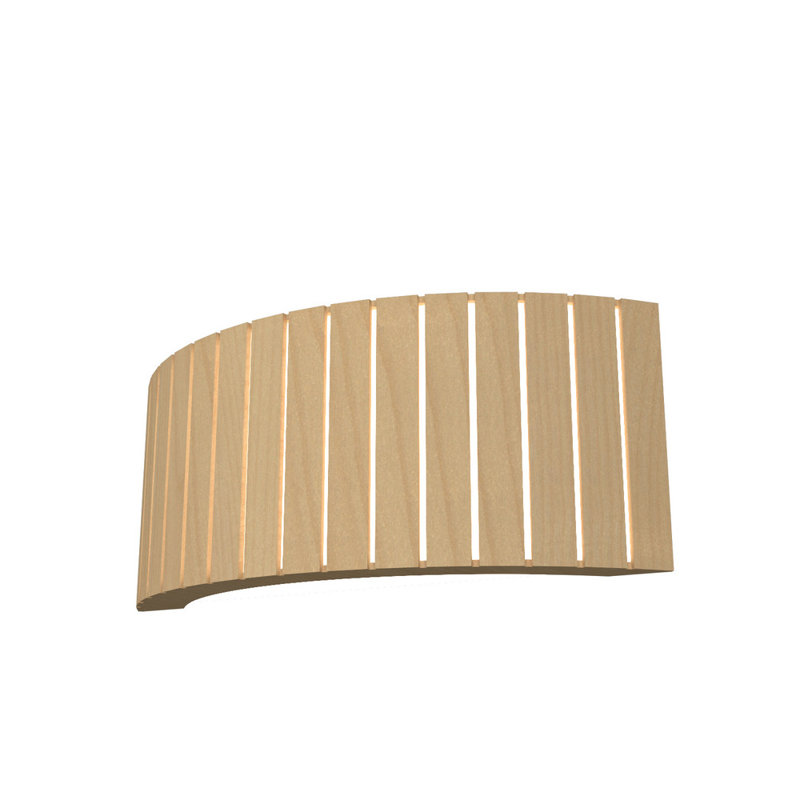 Maple Slatted Wall Sconce with Natural Veneer Finish