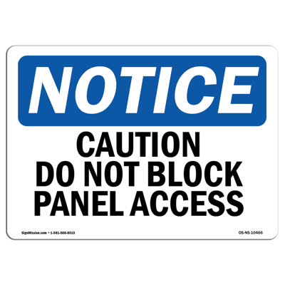 Caution Do Not Block Panel Access Sign