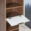 Lit escamotable double avec armoire de rangement, tablettes ouvertes, port USB et façade de canapé, blanc-1376561520