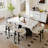 95" Modern Extendable Sintered Stone Dining Table Set With 8 Dining Chairs