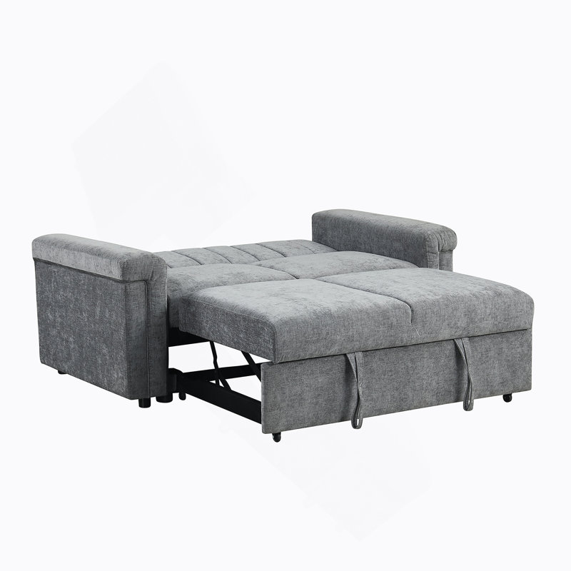 Canapé-lit convertible polyvalent avec matériaux de qualité supérieure pour deux, Gris