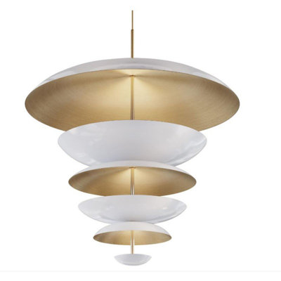Light Statement Tiered LED Chandelier with Glass Accents