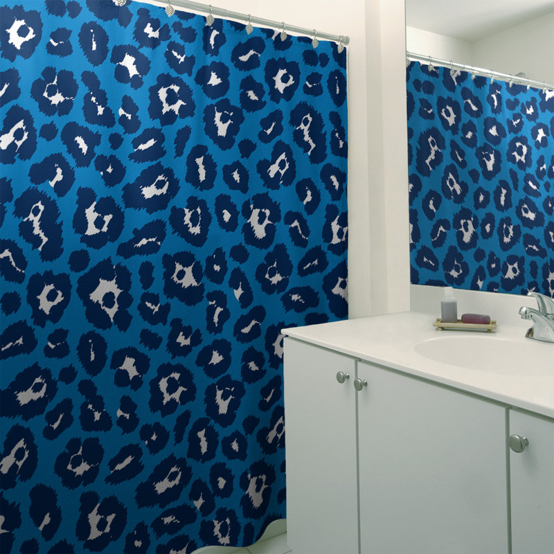 Ensemble de rideau de douche 2 pièces à imprimé animal, Bleu