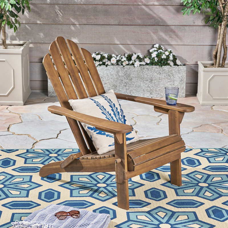 Dark Brown Wood Lounge Chair - Foldable For Outdoor Comfort Style Build