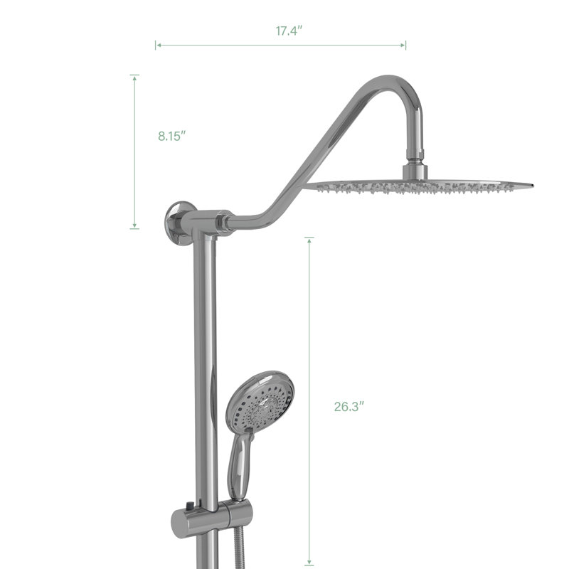 Pomme de douche double multifonction, Nickel brossé